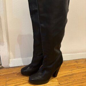 ALDO knee high black leather boots size 38